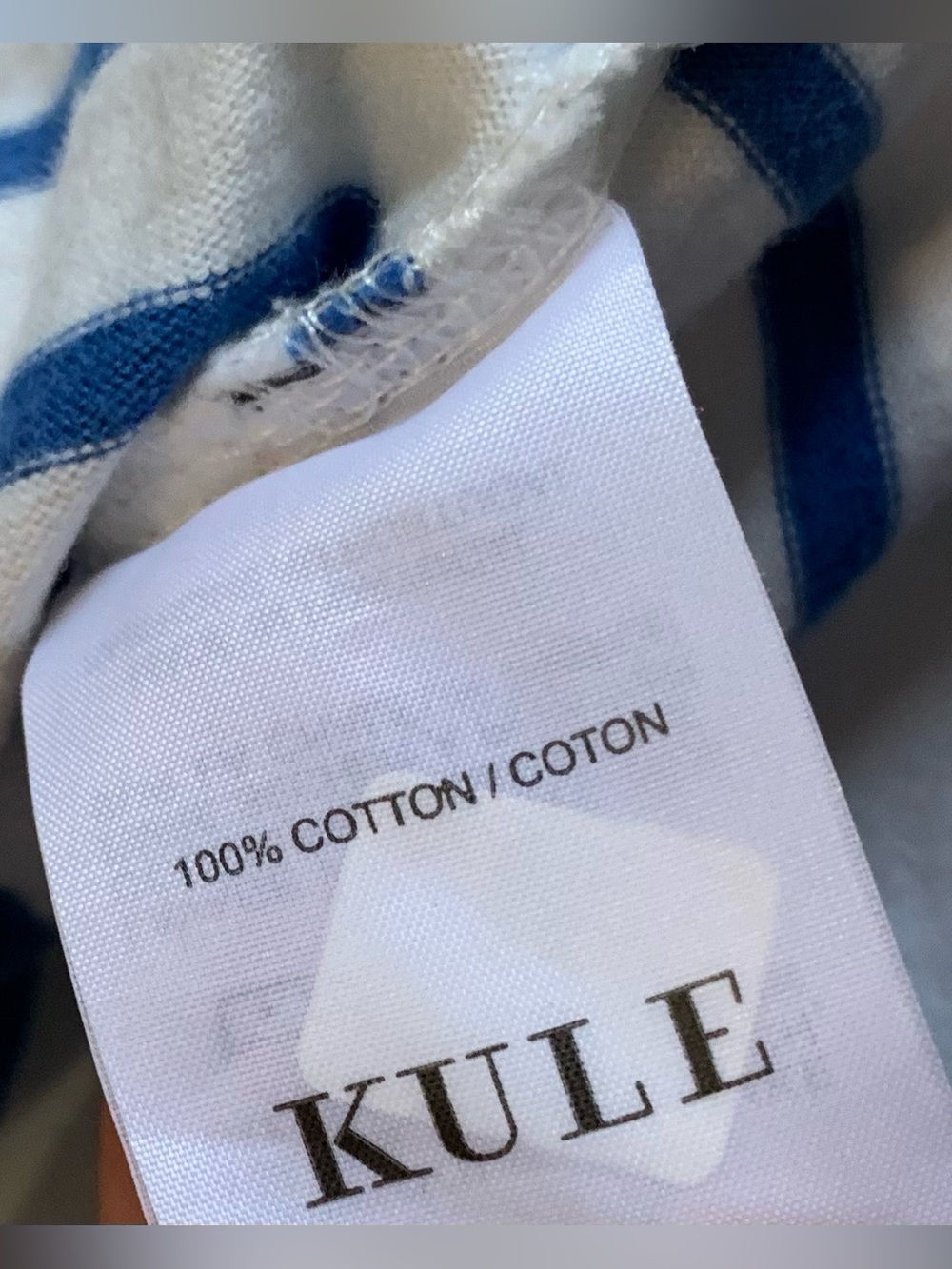 Kule The Striped Modern Long Top White Royal Blue Size Small - Picture 6 of 7